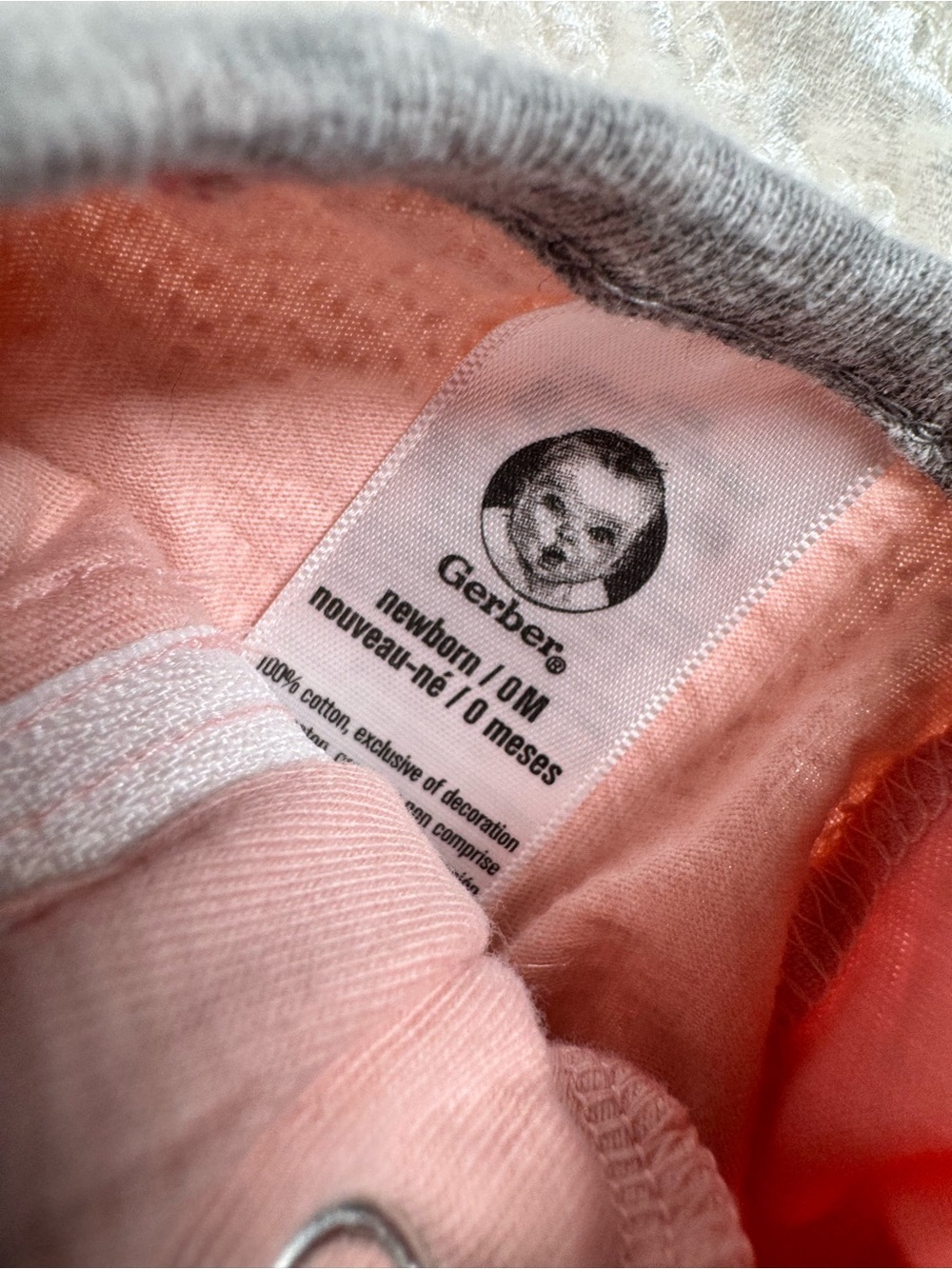 Carter's & Gerber Gray and Pink Rainbow Footed One-Piece NNW - Picture 3 of 5